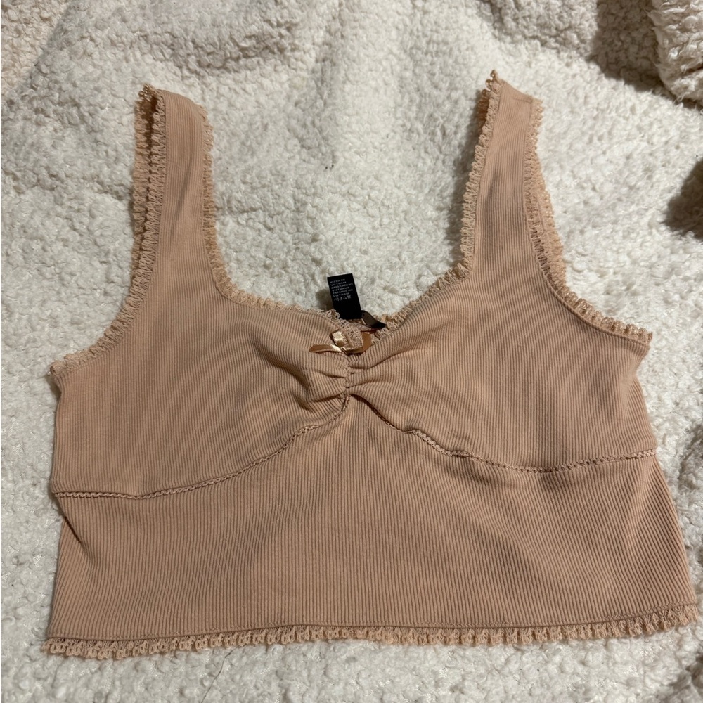 Forever 21 Tan Ribbed Tank Top